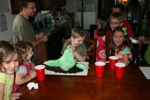 The dinosaur has been slayed More guests