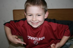 Benjamin in USC gear Benjamin in USC gear